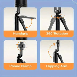 Image of 🤳 360° Rotating Pan - Tilt Selfie Stick Tripod - ZenAura