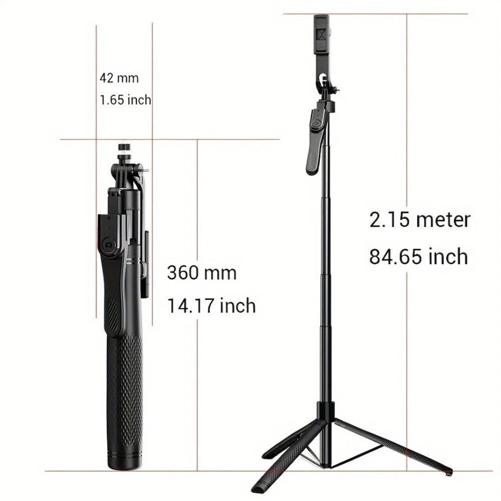 🤳 360° Rotating Pan - Tilt Selfie Stick Tripod - ZenAura