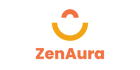 ZenAura logo with orange and yellow design on a white background