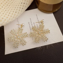 Image of Christmas Snowflake Earrings ❄️💎🤍 - ZenAura