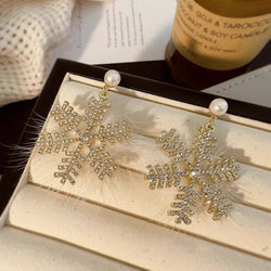 Image of Christmas Snowflake Earrings ❄️💎🤍 - ZenAura