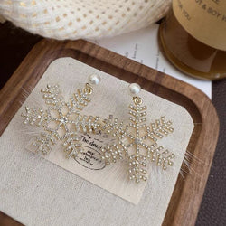 Image of Christmas Snowflake Earrings ❄️💎🤍 - ZenAura