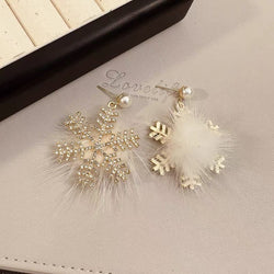 Image of Christmas Snowflake Earrings ❄️💎🤍 - ZenAura