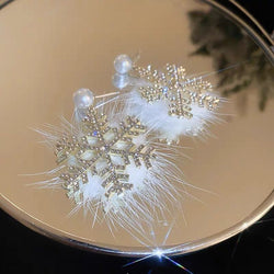 Image of Christmas Snowflake Earrings ❄️💎🤍 - ZenAura