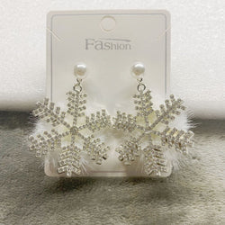 Image of Christmas Snowflake Earrings ❄️💎🤍 - ZenAura