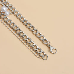 Image of Diamond Cross Tassel Clavicle Chain Necklace ✝️💎 - ZenAura