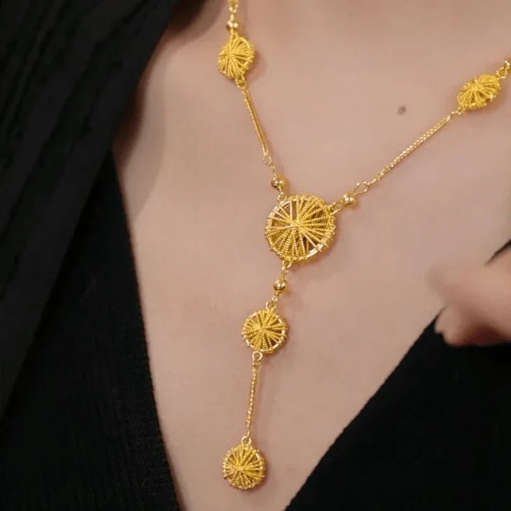 Gold Circle Tassel Necklace 🟡💫 - ZenAura