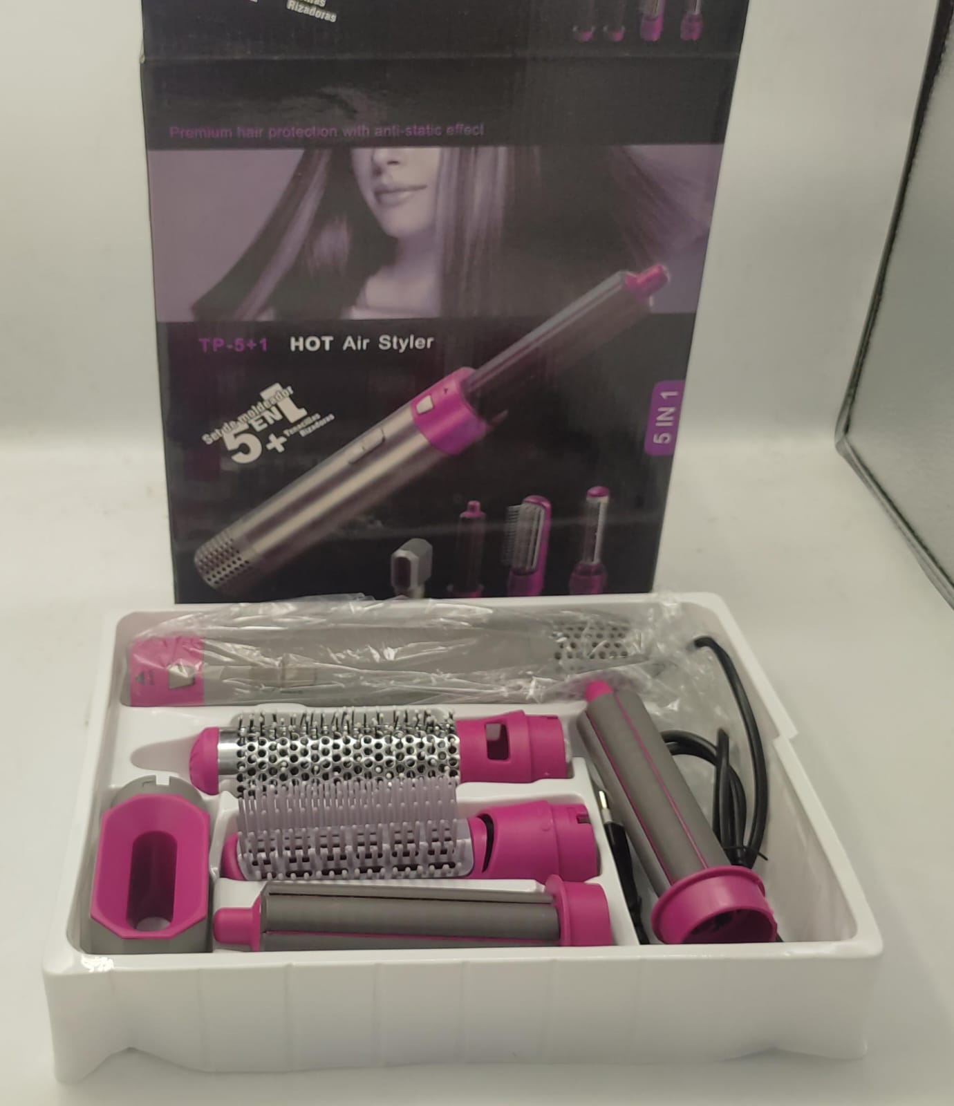✨ Hot Air Brush 5‑in‑1 – Curl, Straighten & Volume - ZenAura