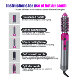 Image of ✨ Hot Air Brush 5‑in‑1 – Curl, Straighten & Volume - ZenAura